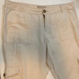 Banana Republic cargo capri linen pant